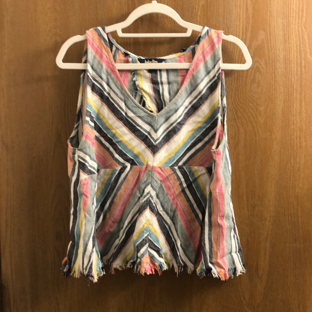 Multi-colored open back tank top